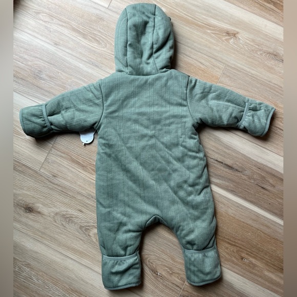 Wonder Nation Green Sherpa-Lined Bunting Suit Pram Stroller Coverall 6-9 Months - Picture 4 of 4